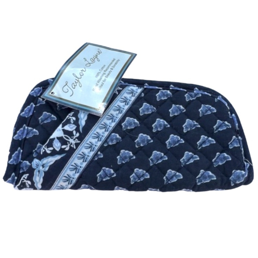 Quilted Blue Women’s Sunglass Eyeglass Case Holder Taylor Layne